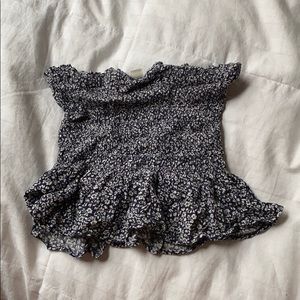 Strapless Floral Crop Top